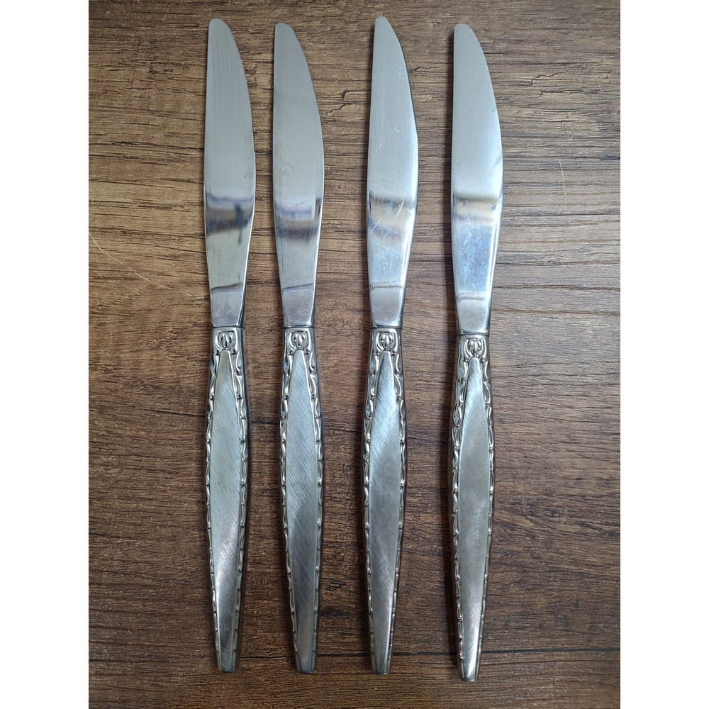 Oneida Silver Venetia  Modern Hollow Knife 11979039 Lot Of 4